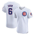 Elroe C.Cubs #6 Matt Shaw Player White Limited Elite Home Game Stitched Jerseys