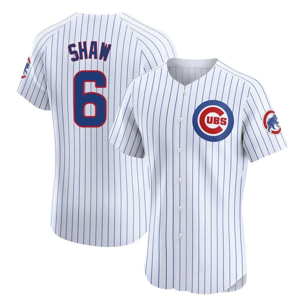 Elroe C.Cubs #6 Matt Shaw Player White Limited Elite Home Game Stitched Jerseys
