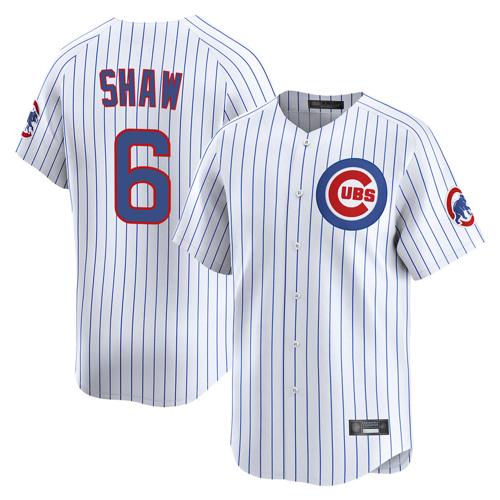 Elroe C.Cubs #6 Matt Shaw Player White Limited Home Game Stitched Jerseys