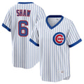 Elroe C.Cubs #6 Matt Shaw Player White T-shirt Cooperstown Collection Limited Stitched Jerseys