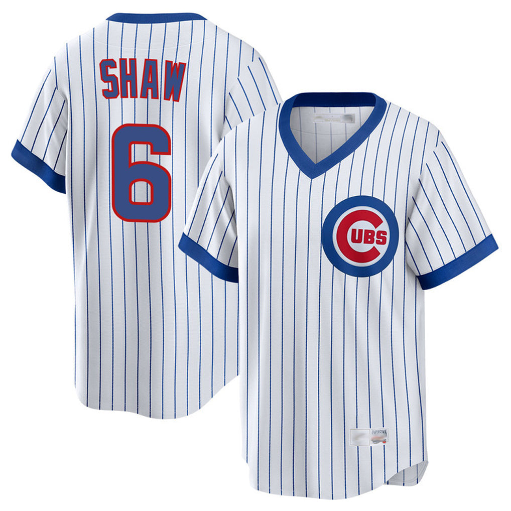 Elroe C.Cubs #6 Matt Shaw Player White T-shirt Cooperstown Collection Limited Stitched Jerseys