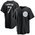 Elroe C.Cubs #7 Dansby Swanson Player Black Game Stitched Jerseys