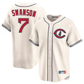 Elroe C.Cubs #7 Dansby Swanson Player Cream Field of Dreams Limited Home Game Stitched Jerseys