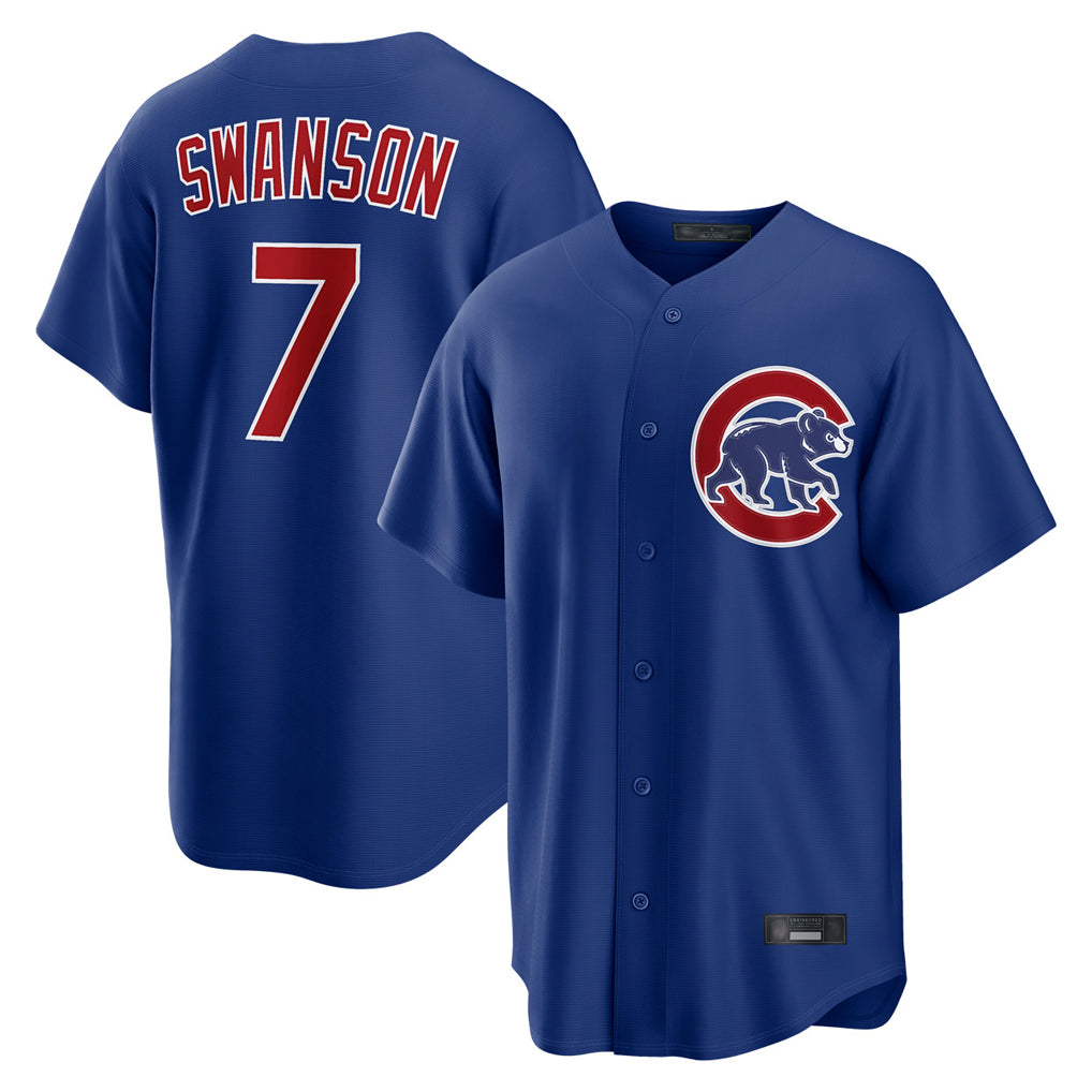 Elroe C.Cubs #7 Dansby Swanson Player Royal Home Game Stitched Jerseys