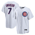 Elroe C.Cubs #7 Dansby Swanson Player White Game Home Stitched Jerseys