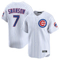 Elroe C.Cubs #7 Dansby Swanson Player White Limited Home Game Stitched Jerseys