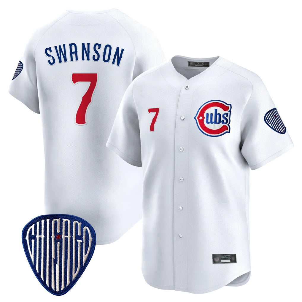 Elroe C.Cubs #7 Dansby Swanson Player White Vapor Premier Limited Home Stitched Jerseys