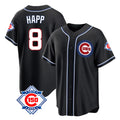 Elroe C.Cubs #8 Ian Happ Player Black Fashion Out 150th Anniversary Game Stitched Jerseys