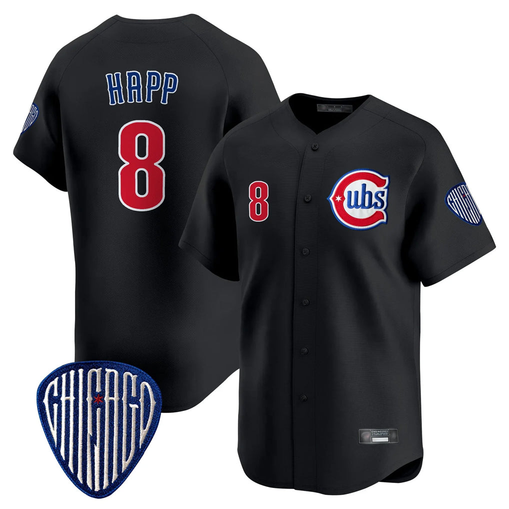 Elroe C.Cubs #8 Ian Happ Player Black Vapor Premier Limited Home Stitched Jerseys