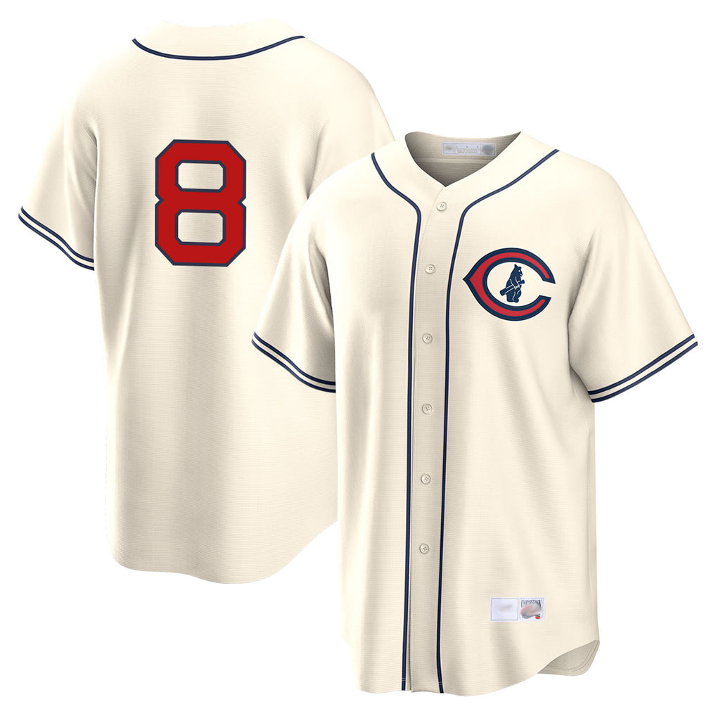 Elroe C.Cubs #8 Ian Happ Player Cream Field of Dreams Home Game Stitched Jerseys