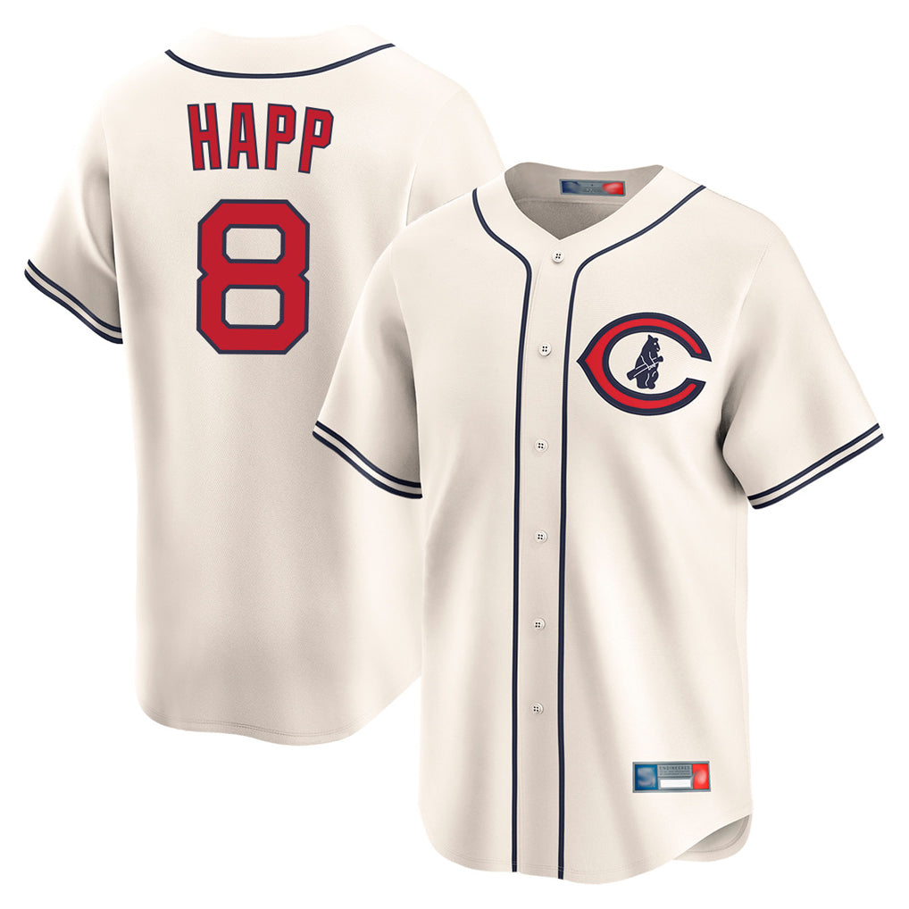 Elroe C.Cubs #8 Ian Happ Player Cream Field of Dreams Limited Home Game Stitched Jerseys