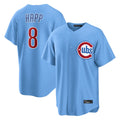 Elroe C.Cubs #8 Ian Happ Player Light Blue Home Game Stitched Jerseys