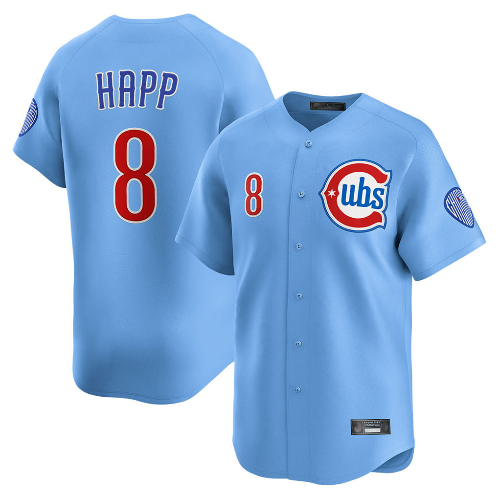 Elroe C.Cubs #8 Ian Happ Player Light Blue Limited Home Stitched Jerseys