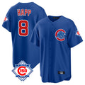 Elroe C.Cubs #8 Ian Happ Player Royal 150th Anniversary Home Game Stitched Jerseys