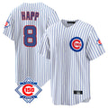 Elroe C.Cubs #8 Ian Happ Player White 150th Anniversary Home Game Stitched Jerseys