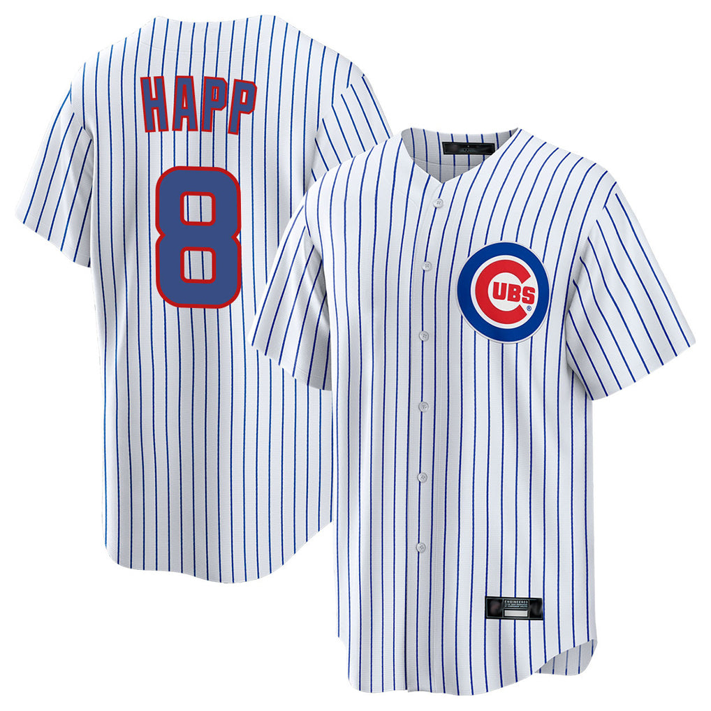 Elroe C.Cubs #8 Ian Happ Player White Game Home Stitched Jerseys