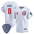 Elroe C.Cubs #8 Ian Happ Player White Pinstripe Vapor Premier Limited Home Stitched Jerseys