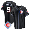 Elroe C.Cubs #9 Miguel Amaya Player Black Fashion Out 150th Anniversary Game Stitched Jerseys
