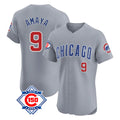 Elroe C.Cubs #9 Miguel Amaya Player Gray Road 150th Anniversary Limited Elite Home Stitched Jerseys