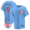 Elroe C.Cubs #9 Miguel Amaya Player Light Blue 150th Anniversary Home Game Stitched Jerseys