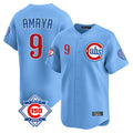 Elroe C.Cubs #9 Miguel Amaya Player Light Blue 150th Anniversary Limited Home Stitched Jerseys