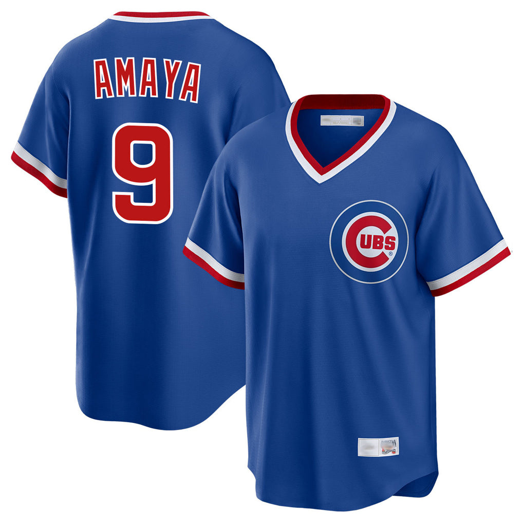 Elroe C.Cubs #9 Miguel Amaya Player Royal T-shirt Cooperstown Collection Limited Stitched Jerseys