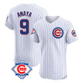 Elroe C.Cubs #9 Miguel Amaya Player White 150th Anniversary Limited Elite Home Game Stitched Jerseys