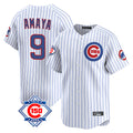 Elroe C.Cubs #9 Miguel Amaya Player White 150th Anniversary Limited Home Game Stitched Jerseys
