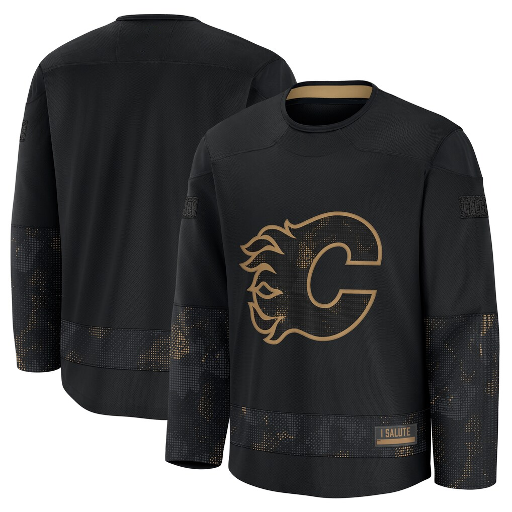 Elroe C.Flames Black 2024 Military Appreciation Practice Jerseys