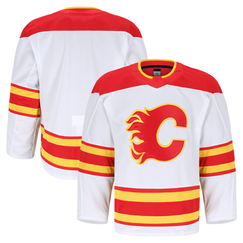 Elroe C.Flames White Away Authentic Pro Jerseys