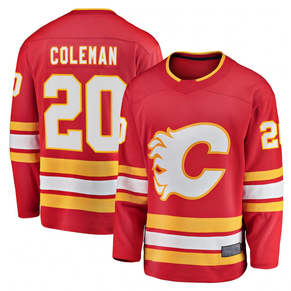 Elroe C.Flames #20 Blake Coleman Red Home Breakaway Player Jerseys