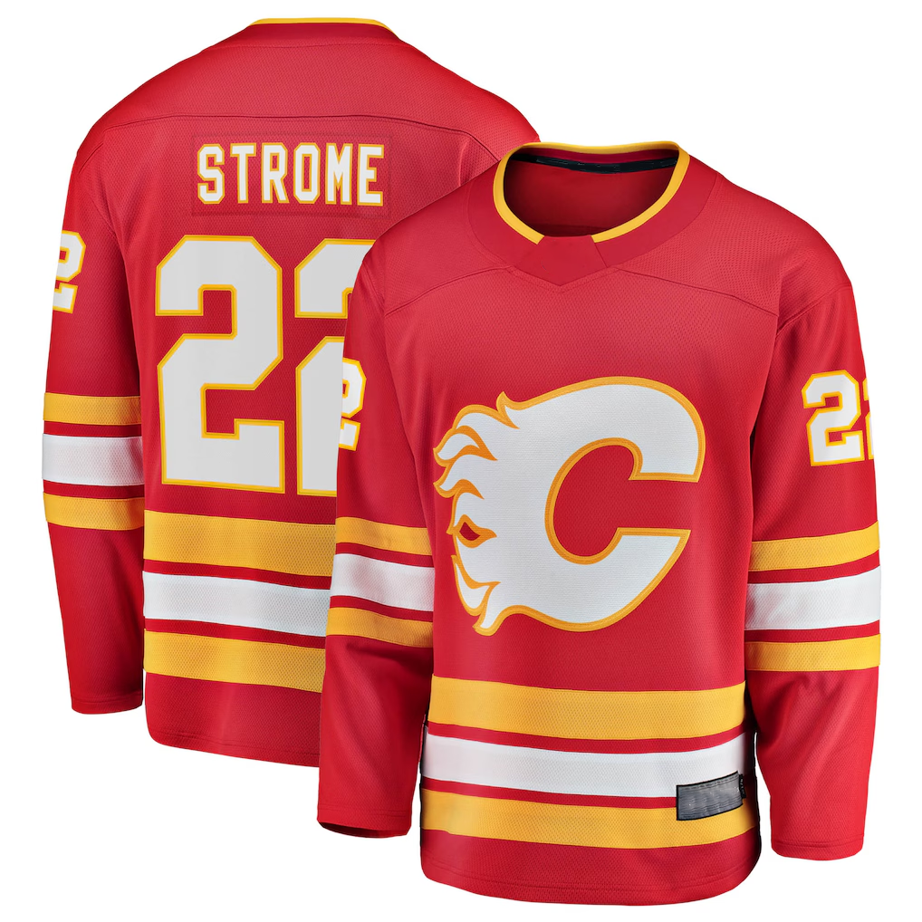 Elroe C.Flames #22 Ryan Strome Red Home Breakaway Jerseys