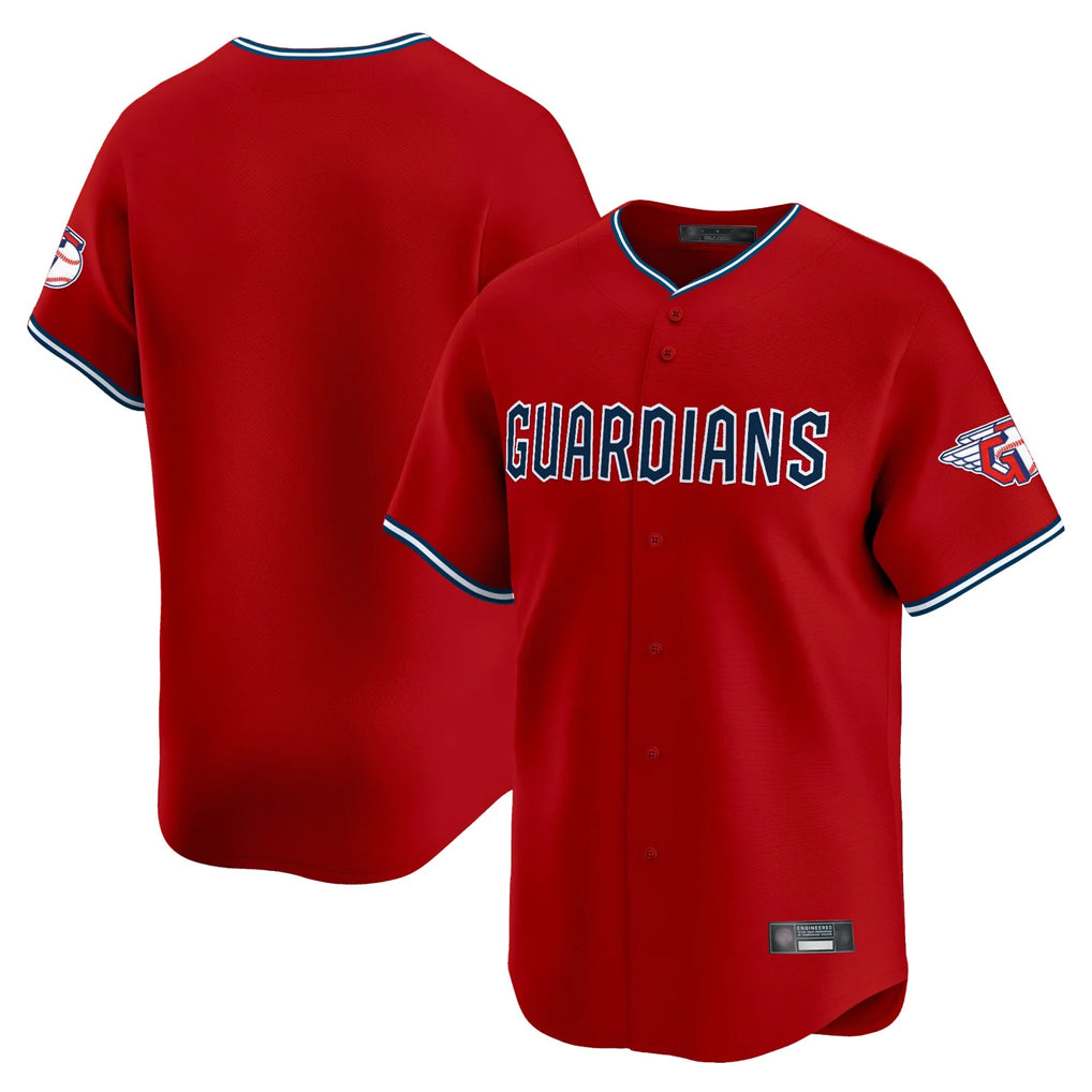 Elroe C.Guardians Red Limited Home Blank Player Stitched Jerseys