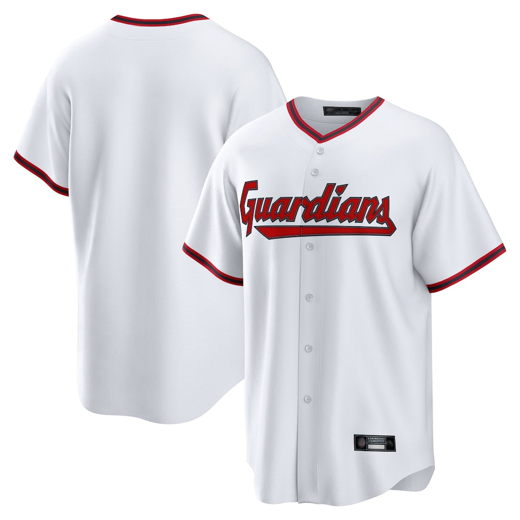 Elroe C.Guardians White Game Home Blank Player Stitched Jerseys