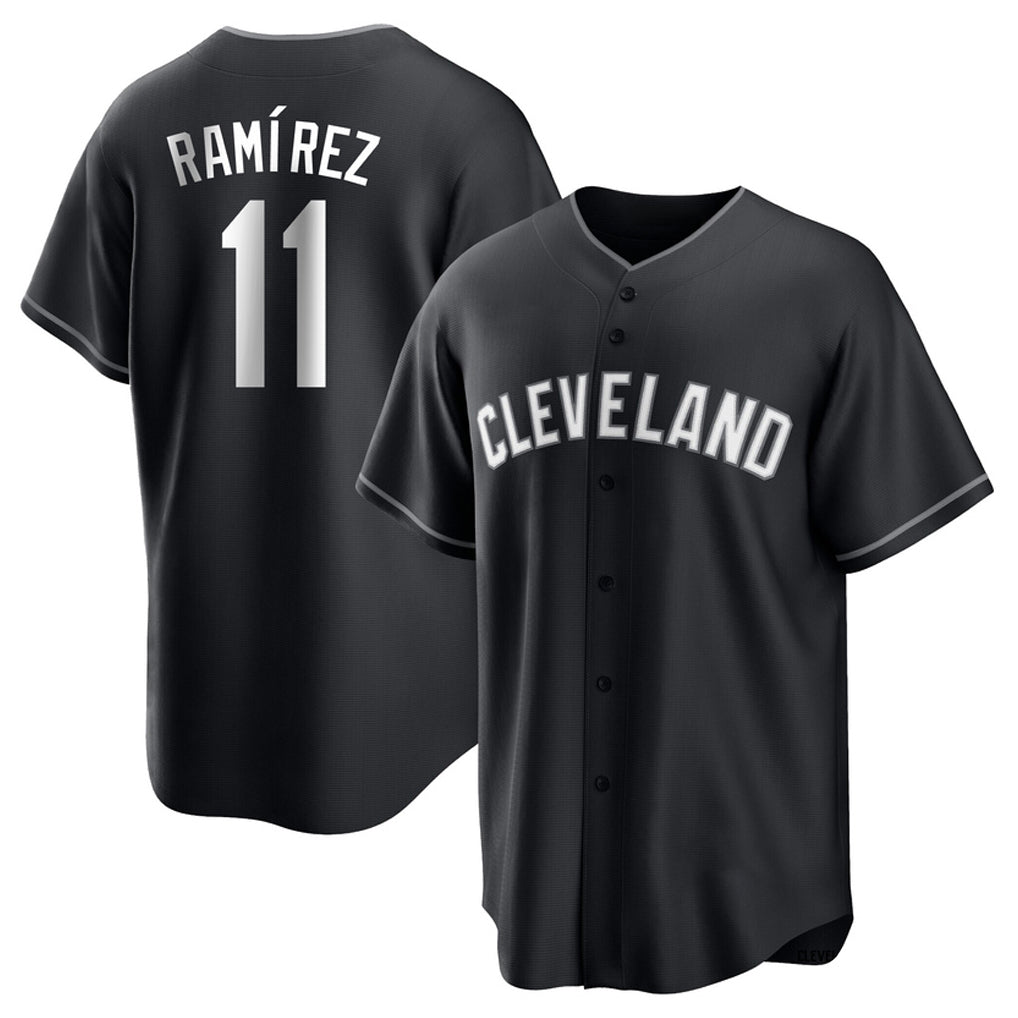 Elroe C.Guardians #11 Jose Ramirez Player Black Home Game Stitched Jerseys