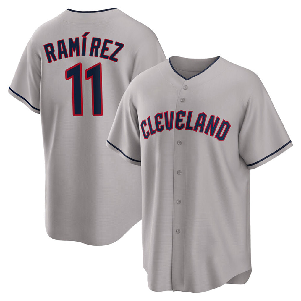Elroe C.Guardians #11 Jose Ramirez Player Gray Game Home Stitched Jerseys