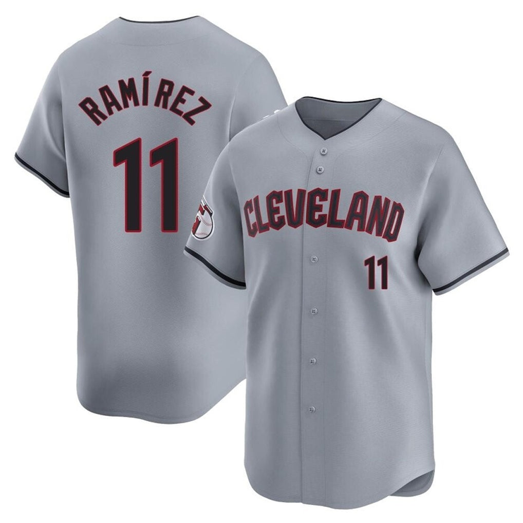 Elroe C.Guardians #11 Jose Ramirez Player Gray Road Limited Home Stitched Jerseys