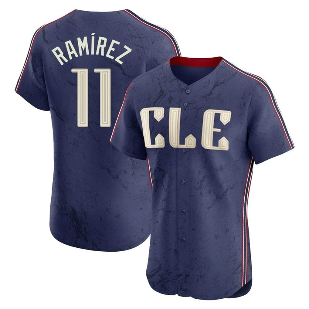Elroe C.Guardians #11 Jose Ramirez Player Navy City Connect Limited Elite Home Stitched Jerseys