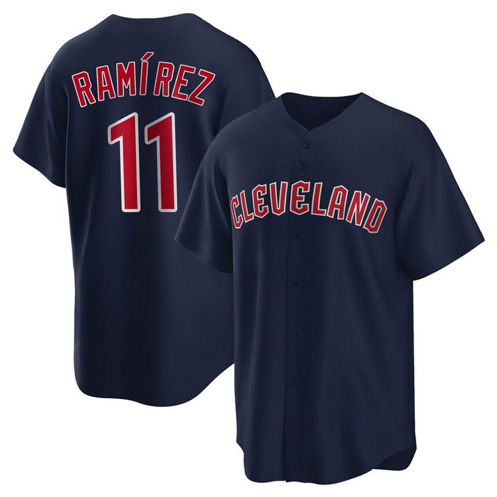 Elroe C.Guardians #11 Jose Ramirez Player Navy Game Home Stitched Jerseys