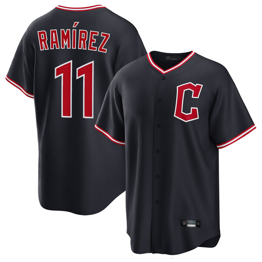 Elroe C.Guardians #11 Jose Ramirez Player Navy Home Game Stitched Jerseys