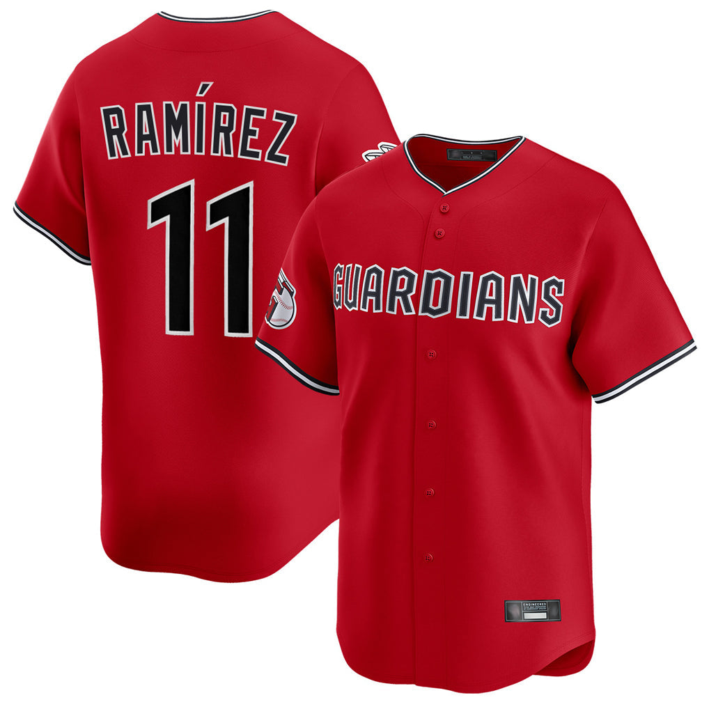 Elroe C.Guardians #11 Jose Ramirez Player Red Limited Home Stitched Jerseys