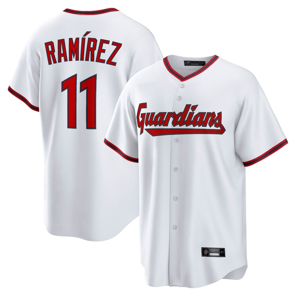 Elroe C.Guardians #11 Jose Ramirez Player White Game Home Stitched Jerseys