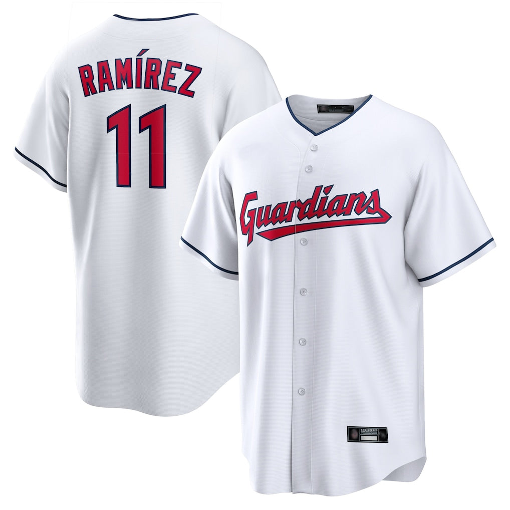 Elroe C.Guardians #11 Jose Ramirez Player White Home Game Stitched Jerseys