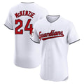 Elroe C.Guardians #24 Triston McKenzie Player White Limited Elite Home Stitched Jerseys