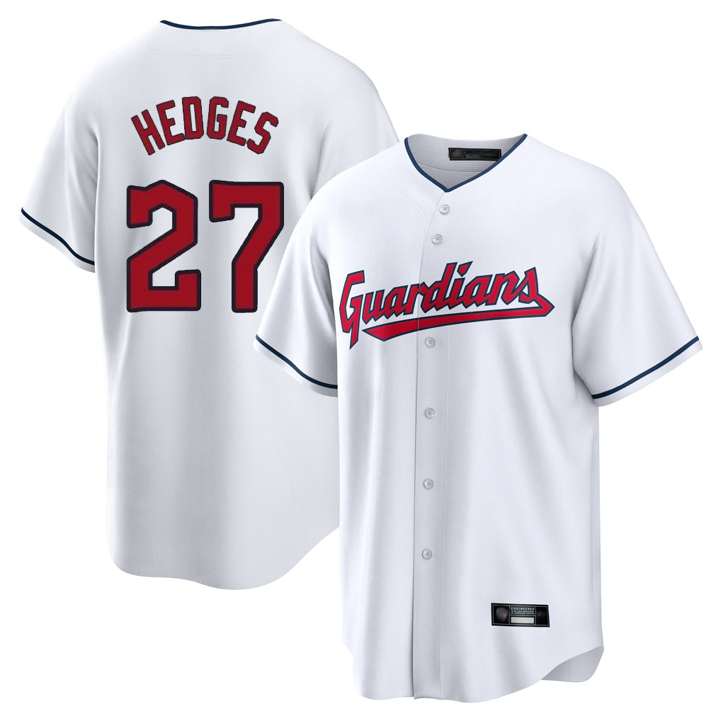 Elroe C.Guardians #27 Austin Hedges Player White Home Game Stitched Jerseys