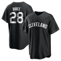 Elroe C.Guardians #28 Tanner Bibee Player Black Home Game Stitched Jerseys