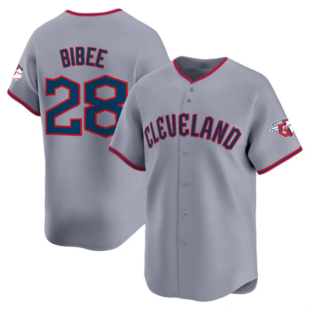 Elroe C.Guardians #28 Tanner Bibee Player Gray Road Limited Home Game Stitched Jerseys