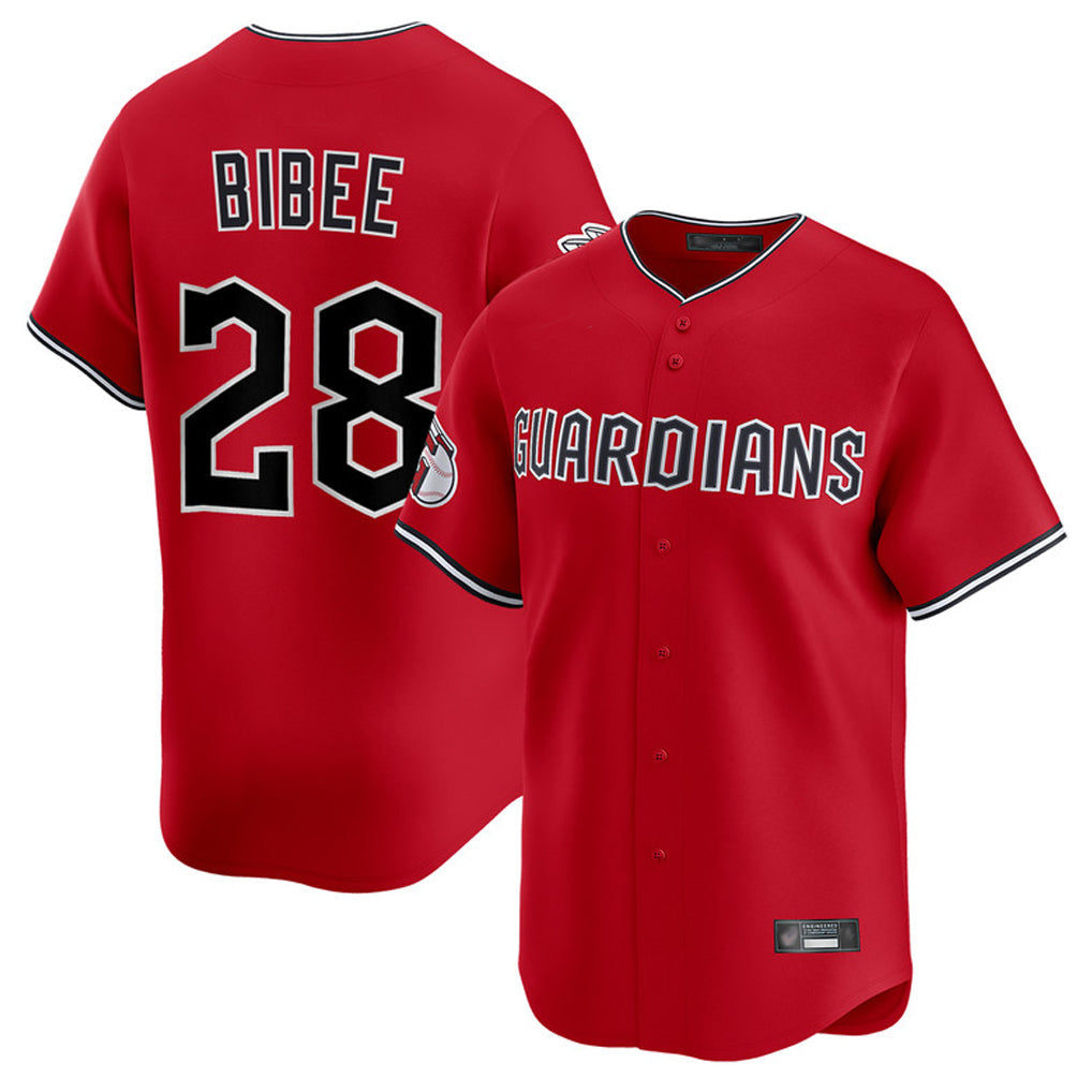 Elroe C.Guardians #28 Tanner Bibee Player Red Limited Home Stitched Jerseys