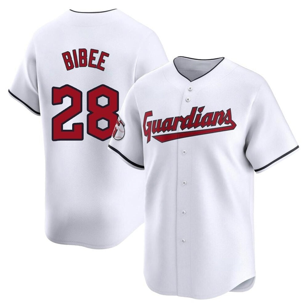 Elroe C.Guardians #28 Tanner Bibee Player White Limited Home Stitched Jerseys