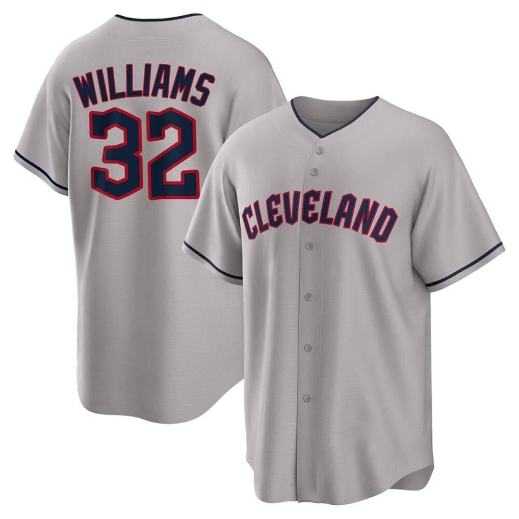 Elroe C.Guardians #32 Gavin Williams Player Gray Game Home Stitched Jerseys